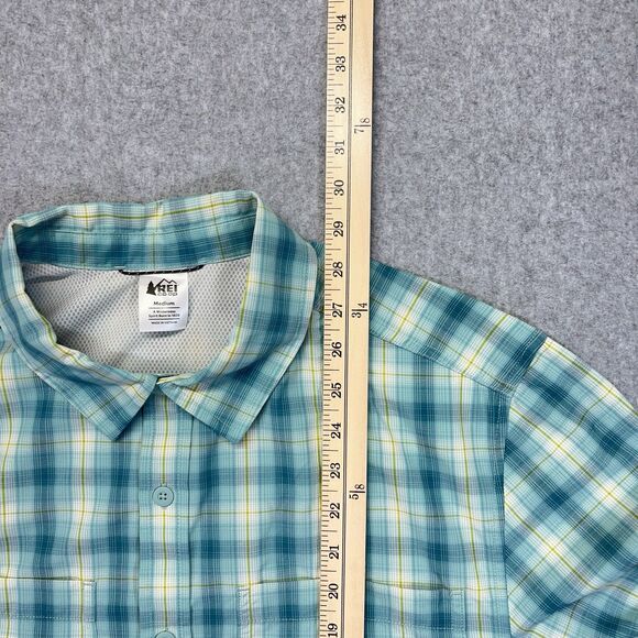 REI Co-op Sahara Long Sleeve Shirt Men’s Medium Blue Plaid Breathable Bluesign - Picture 11 of 12